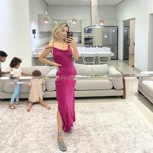 Gorgeous silk pink cocktail dress